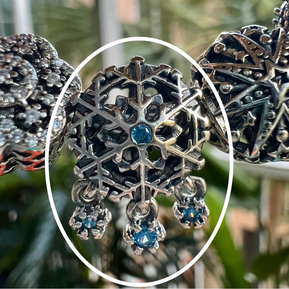 Snowflake Drop Charm - Picture 3 of 6